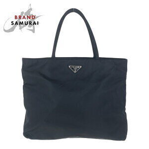 Prada Tessuto triangular logo plate black Nylon tote shoulder bag